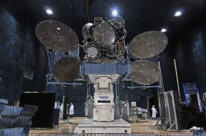 SES 5 in the compact antenna test range at Space Systems/Loral. Photo: SSL