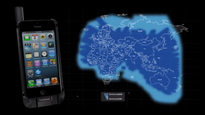 Optus Thuraya SatSleeve on iPhone; communications coverage chart