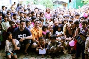 The Kidnected World team on a 2011 visit to Cambodia with partners Cambodia Children's Fund. 