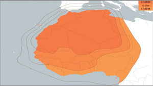 NWA Eutelsat 7 West A Coverage