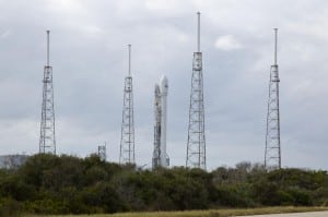 SpaceX's Falcon 9 v1.1 rocket with the SES 8 satellite at Cape Canaveral