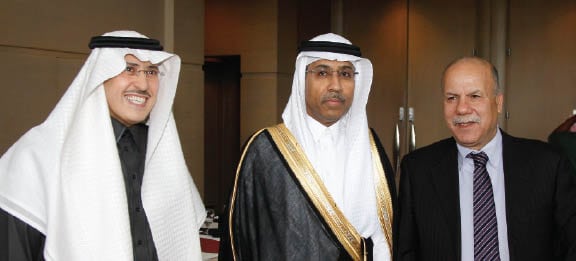 Ahmad-Al-Shraideh, sirector, technical planning; Khalid Balkheyour; and Salem Al-Khalifah, VP financial services