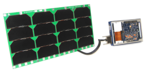 6U solar panel harnessed to Cortex 130 electrical power system card in ring frame Andrews Space