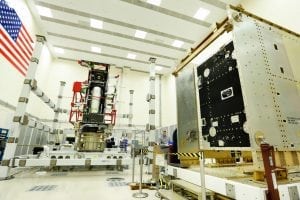 GOES-R System Module and Propulsion Module in cleanroom