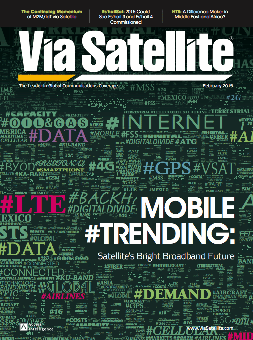 Via Satellite magazine February 2015 cover