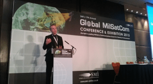 NSR's Christopher Baugh speaking at Global MilSatCom 2015. 