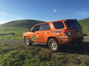  Kymeta's connected test car. Photos courtesy of Intelsat