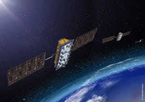 Artist rendition of LeoSat satellites.