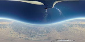 SpaceVR conducted a weather balloon test at 60,000 feet to demonstrate the Overview One's ability to provide virtual reality experiences. This is a still from that footage