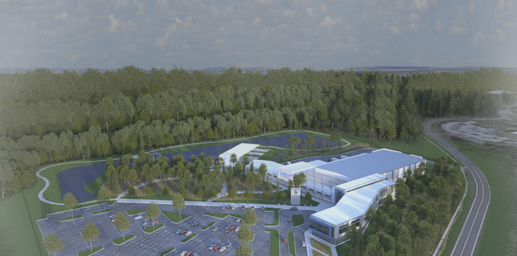 Rendering of OneWeb Exploration Park, Florida manufacturing facility to begin production in 2018