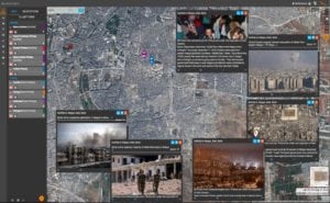 Images of civilian evacuations in Aleppo Syria with real-time, related social media data streams from the area to provide greater context provided by BlackSky platform. Photo: BlackSky