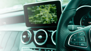 In-car display. Photo: Irdeto