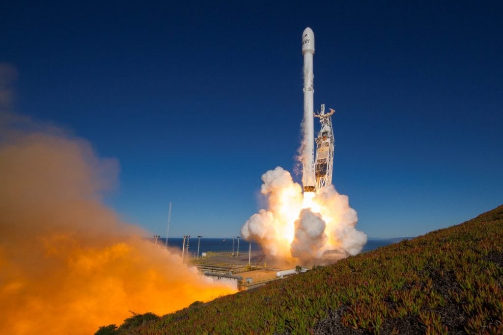 SpaceX launches 10 Iridium satellites onboard a Falcon 9 rocket on Jan. 14, 2017.