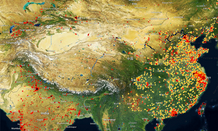 Manufacturing activity in China tracked by SpaceKnow. 