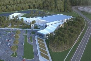 Rendition of OneWeb's high-volume satellite factory.