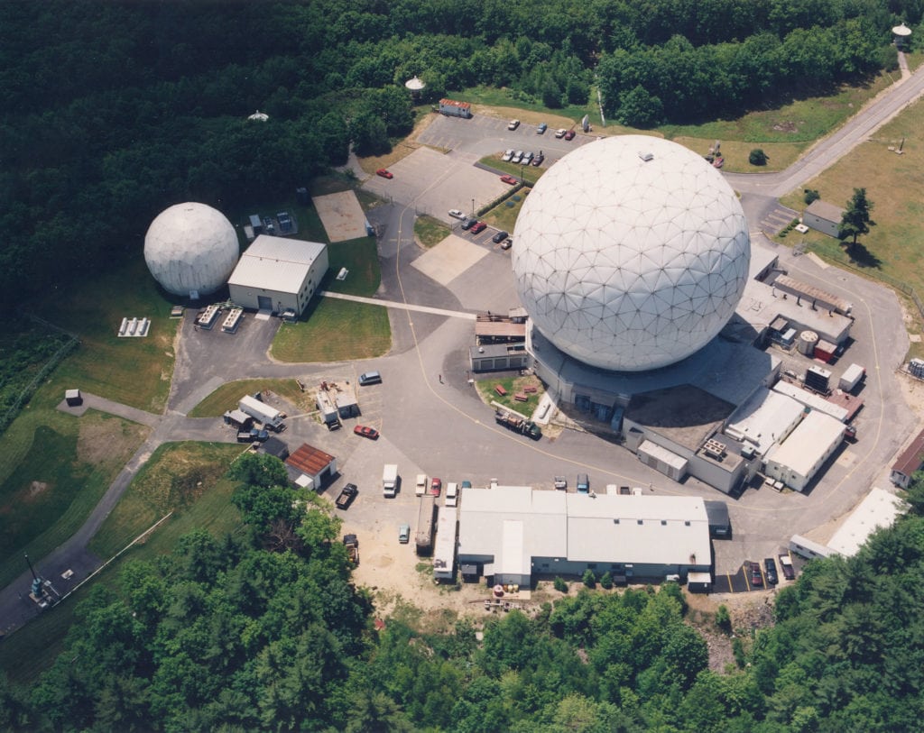 Haystack and HAX radars in Tyngsboro, MA. These radars collect 600 hrs of orbital debris data each per year. Photo: NASA.