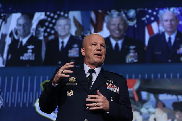 Gen. John Raymond at the 33rd Space Symposium. 