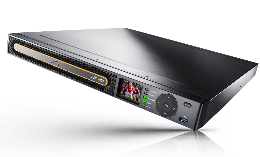 The Arris DSR-7401 transcoder satellite receiver.