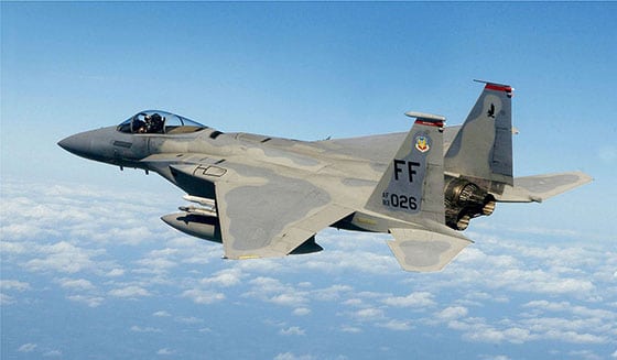 F-15C during Operation Noble Eagle patrol. Photo: Wikimedia. 