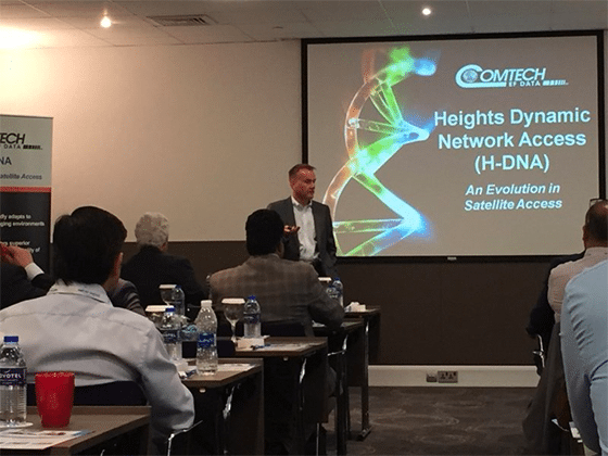 Mark Toppenberg, SVP Sales and Marketing at Comtech EF Data, hosts customer seminar in Dubai. Photo: LinkedIn.
