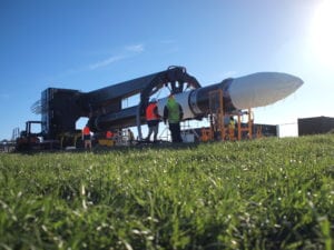 The Electron at Rocket Lab's Launch Complex 1.