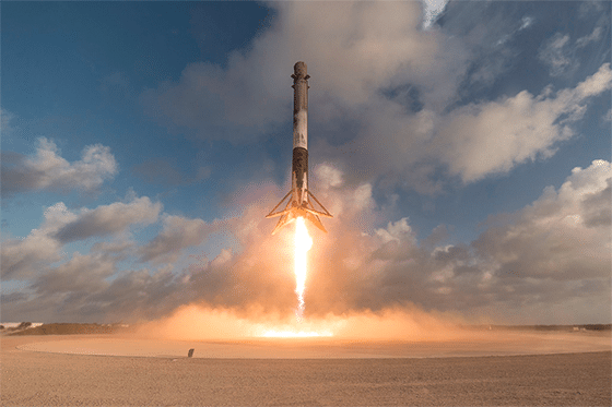 Falcon 9 booster lands after NROL 76 launch. Photo: SpaceX.