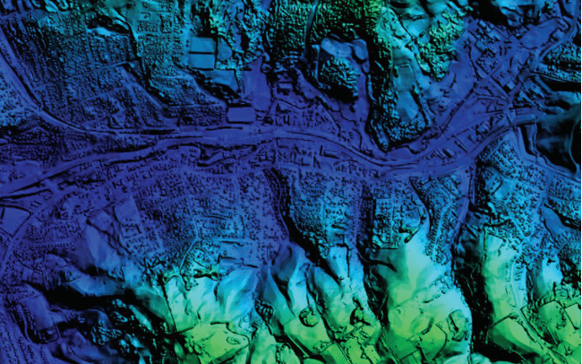 DSM-shaded relief of Dunedin, New Zealand. Photo: DigitalGlobe.