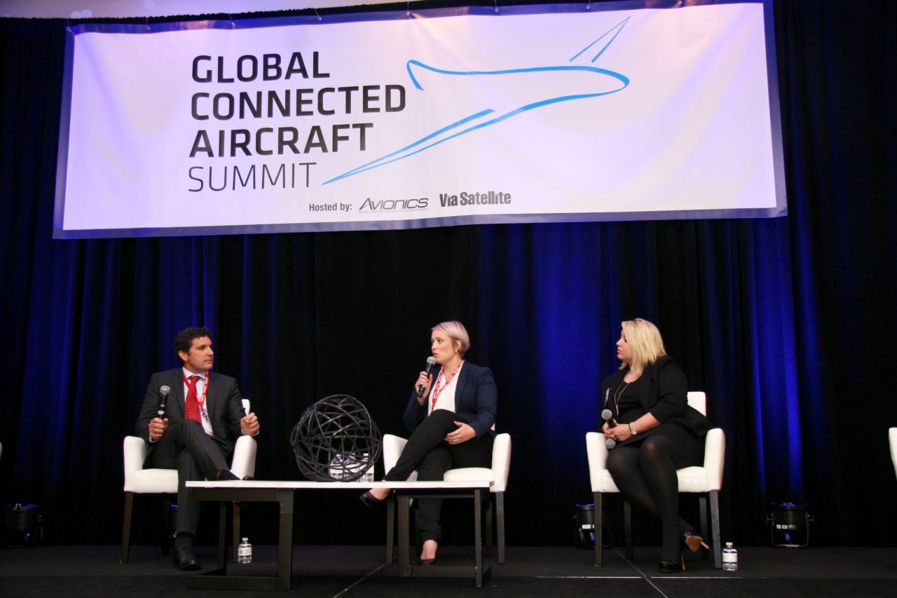 L-R: Matthieu Dolle, Air France In-Flight Connectivity (IFC) product manager; Ingigerdur Erlingsdottir, Icelandair project manager for marketing and business development; Tara Bamburg, Southwest Airlines associate manager of product development.