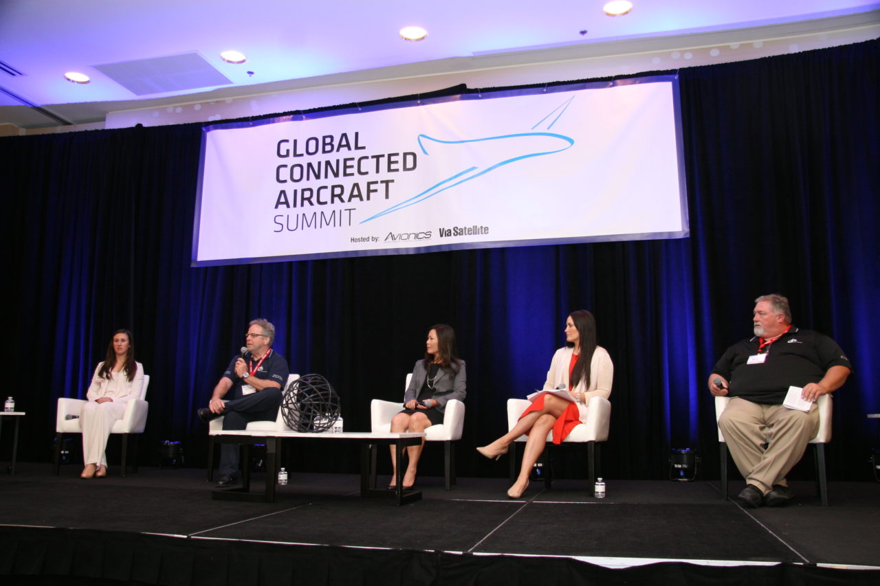 Panelists during the Business of Connecting the Private Jet panel. Photo: Access Intelligence.