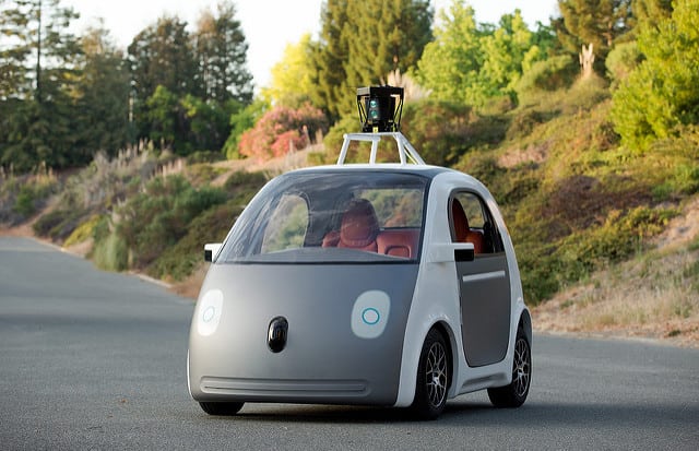 Google's self-driving car prototype, Waymo. Photo: Flickr, smoothgroover22. 