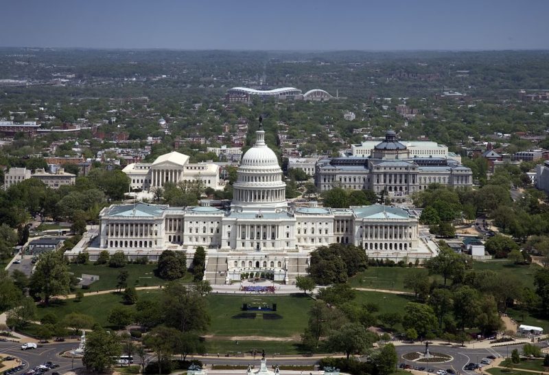 United States Capitol Building, Washington, D.C. Aerial view. Photo: Wikimedia. 