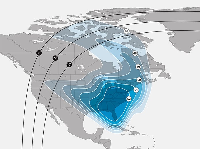 SES 14's United States East Ku-band beam. Photo: SES. 