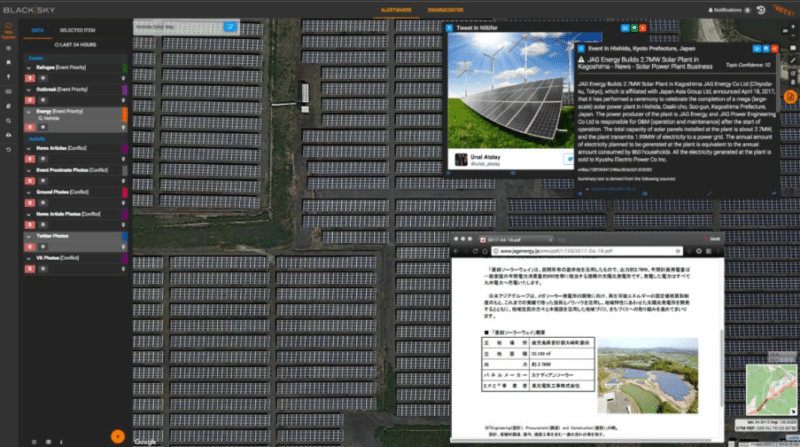 Using BlackSky to look at new renewable energy plants: