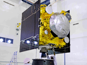 IRNSS-1H in clean room at SDSC. Photo: ISRO.