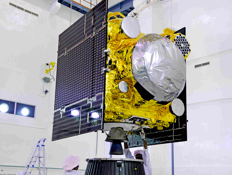 IRNSS-1H in clean room at SDSC. Photo: ISRO.