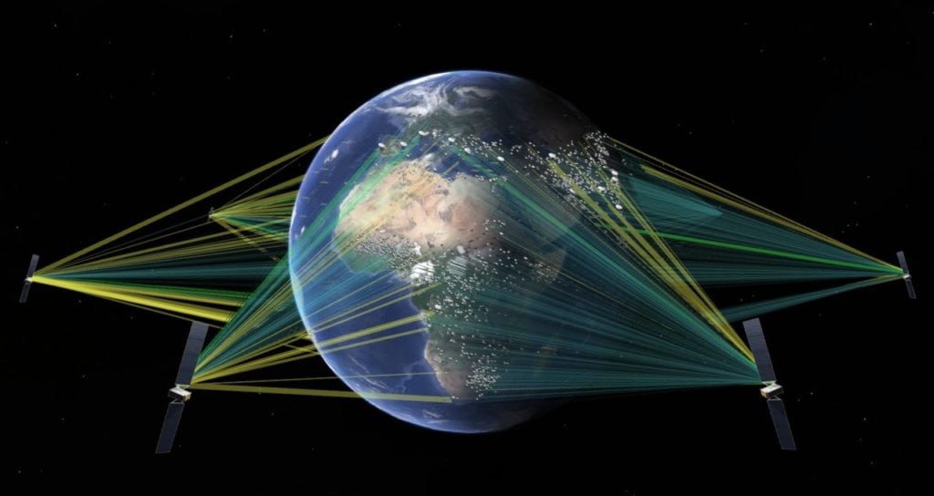 Rendition of new O3b mPower network. Photo: SES.