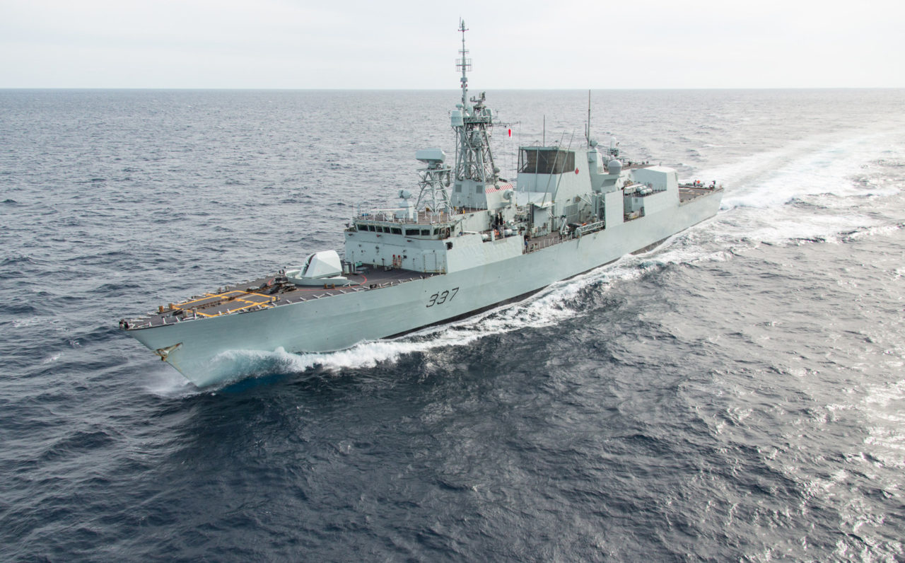 Royal Canadian Navy's Fredericton frigate on Nov. 6, 2014. Photo: Lt. Jennifer Fidler, Royal Canadian Navy Public Affairs.