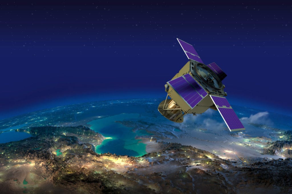 Rendition of the KhalifaSat satellite. Photo: MBRSC.