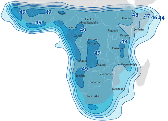 ABS 3A's Ku-band footprint over Africa. Photo: ABS.