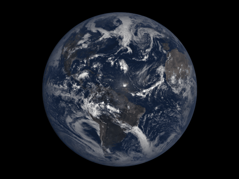 NASA’s Earth Polychromatic Imaging Camera (EPIC) captured images of the moon’s shadow crossing over North America on Aug. 21. EPIC is aboard NOAA’s Deep Space Climate Observatory. Photo: NASA.