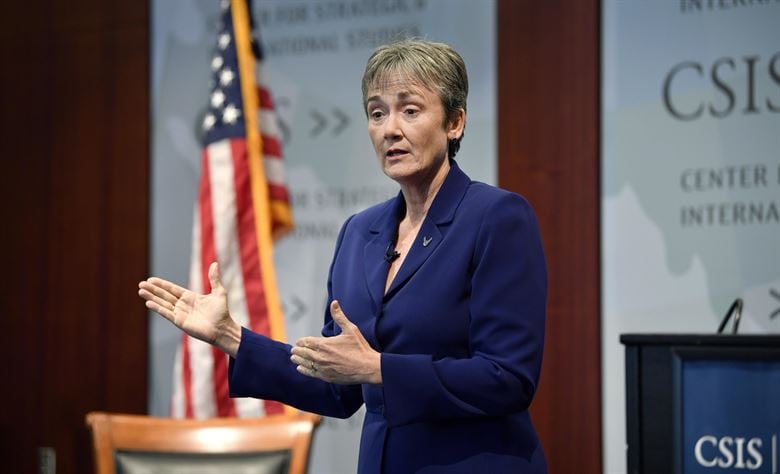 Air Force Secretary Heather Wilson delivers a speech at CSIS in Oct. 2017. Photo: U.S. Air Force/Wayne A. Clark. 