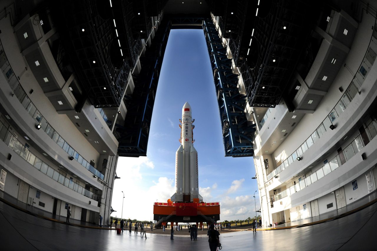 China’s Long March V heavy lift launch system at a spaceport in southern China’s Hainan province. Photo: Xinhua.