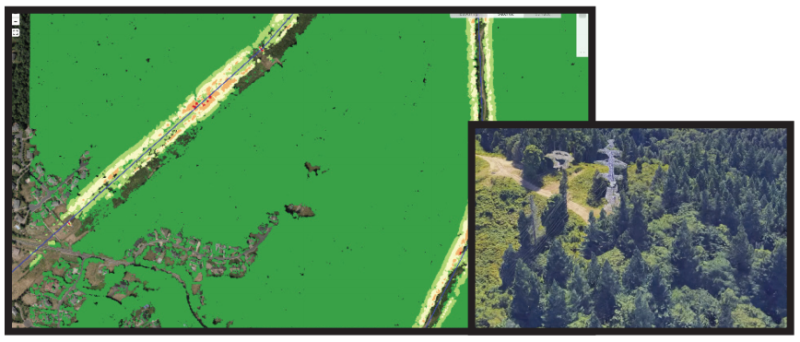 From Lidar data risk of arcing is interpolated. 3D viewing provides context and verification. Photo: Pacific Data Integrators