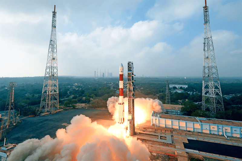 ISRO's PSLV lifts off for its first mission of 2018 on Jan. 12. Photo: ISRO.