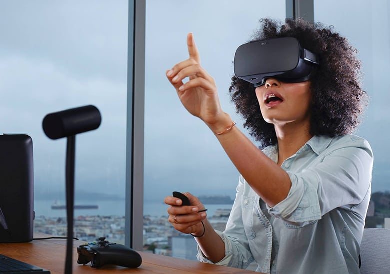 A consumer using the Oculus Rift VR headset. Photo: Oculus Rift.
