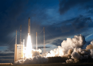 Ariane 5 ECA orbits Eutelsat 21B and Star One C3 satellites in 2012. Photo: Arianespace.