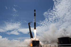 Rocket Lab's Electron rocket takes off from the Mahia Peninsula on Jan. 20. Photo: Rocket Lab.
