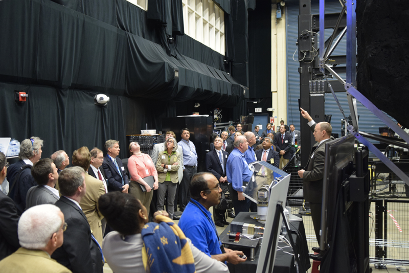 Roughly 100 people from 30 different companies attended NASA’s April 2017 satellite servicing industry day. The group represented various industries, including engineering, manufacturing, technology, insurance, data solutions and more. Photo: NASA/Michael Flynn