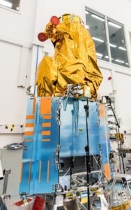 SSTL S1 under construction at SSTL’s Guildford, UK site. Photo: SSTL/Kathryn Graham.