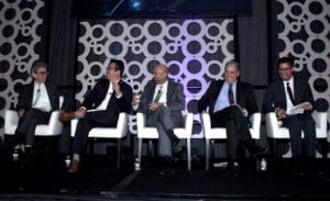 Panelists at SATELLITE 2018's Closing General Session "Telco Execs: Are Satellite and Terrestrial Industries Converging?"